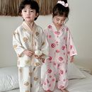 九分两件套 儿童家居服套装 男女童宽松薄款 睡衣宝宝韩版 空调服开衫