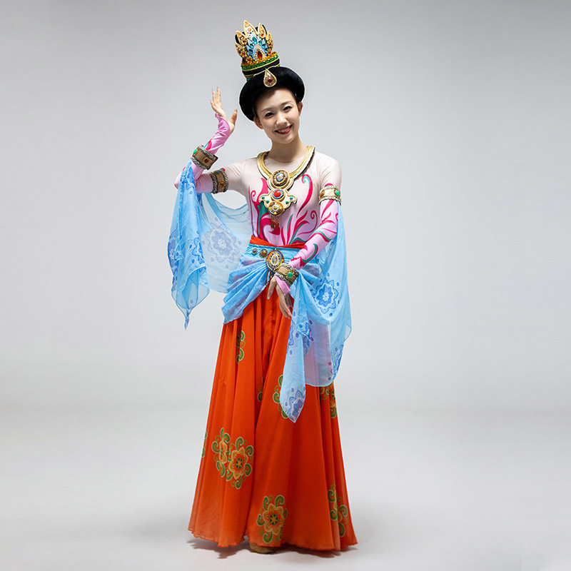 新款古典舞乐敦煌飞天舞蹈服出租 舞台演出服女生成人表演服租赁