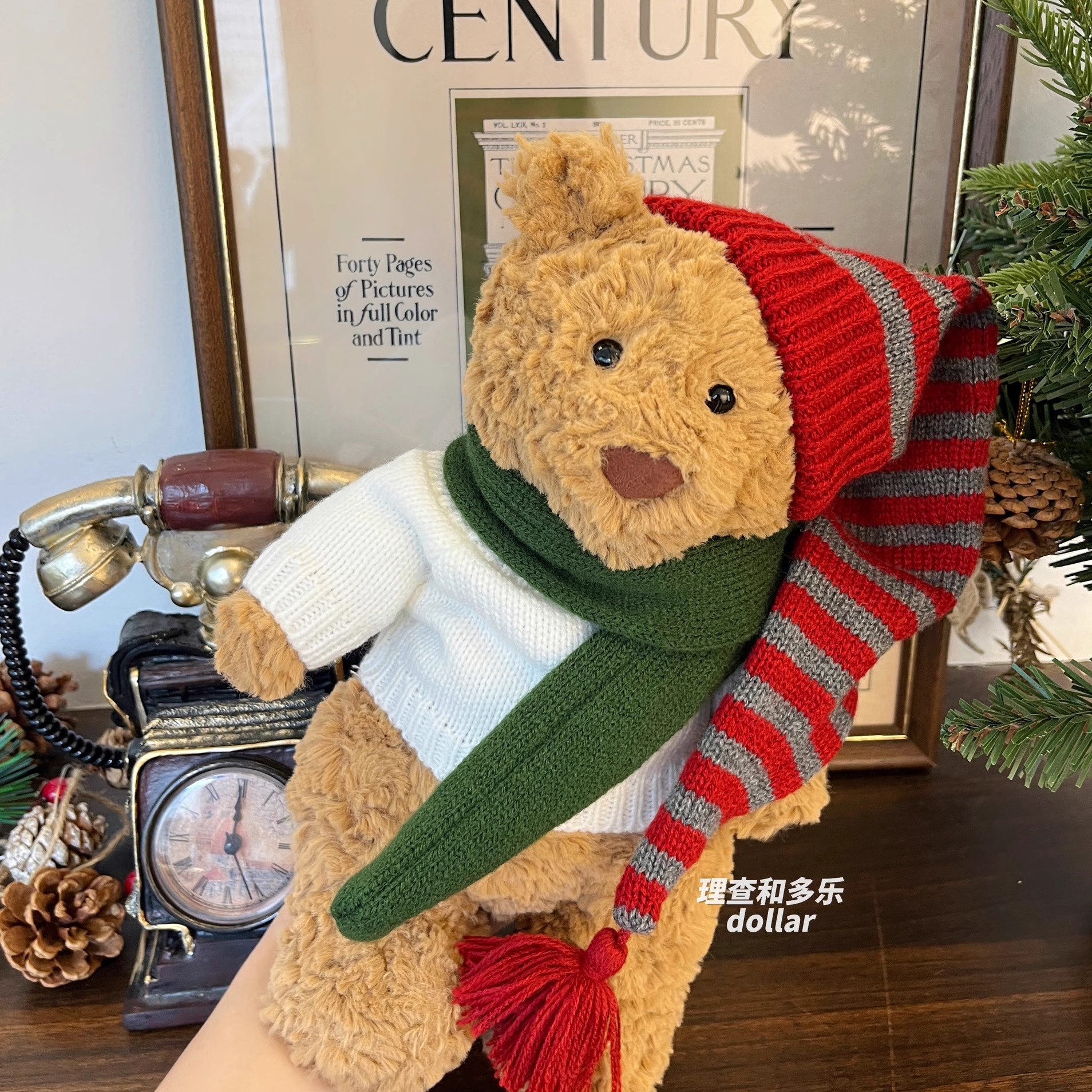 巴塞罗熊衣服jellycat圣诞帽子套装莉娜熊公仔衣服NICI玩偶娃衣