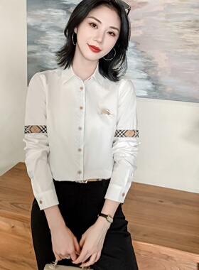 英伦女商务职业休闲棉质白色拼接衬衫CEO律师衬衫BIABETTY正品