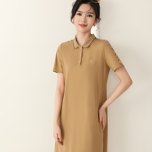 bushbury专柜正品高端女装休闲时尚POLO夏季连衣裙舒适有弹力大牌