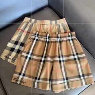burdeppy高品质格子方格棉质舒适休闲时尚大牌短裤专柜正品