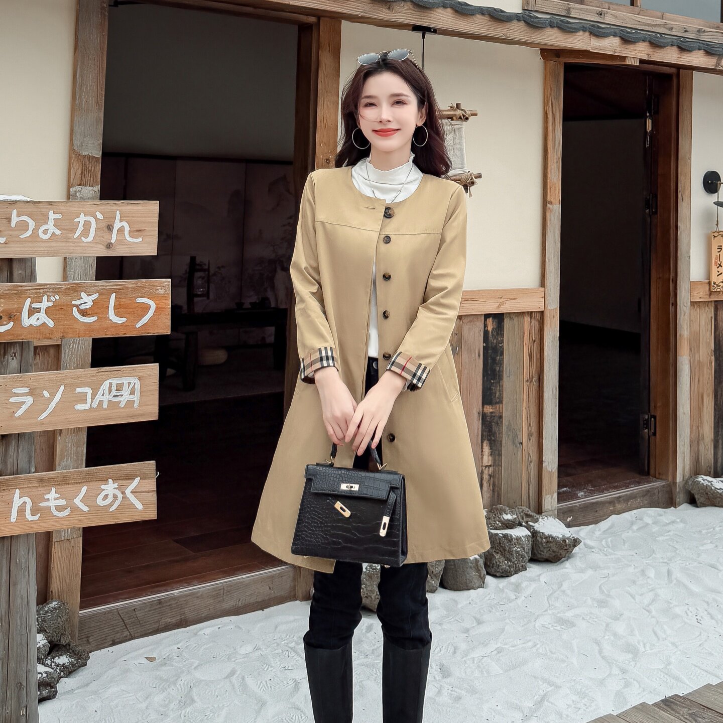 欧美高端显气质中长款女装风衣外套BIABETTY英伦风专柜正品