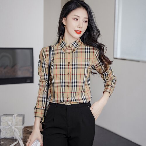 BIABETTY欧美大牌格子显瘦衬衫