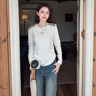 保暖双面绒外穿打底卫衣欧美高品质格外拼接长袖 T恤BIABETTY正品