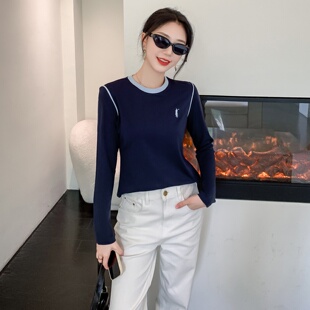 专柜 T恤BIABETTY正品 高品质欧美英伦老钱风秋冬时尚 休闲贵族长袖