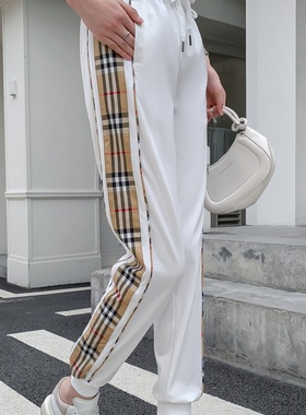 英伦贵族休闲时尚运动老钱风白色黑色长裤BIABETTY欧美专柜正品