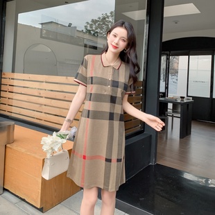 成熟优雅高端格子女装夏季连衣裙BIABETTY欧美专柜正品代工厂出货