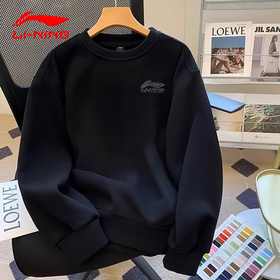 李宁加绒卫衣男款2025新款青少年