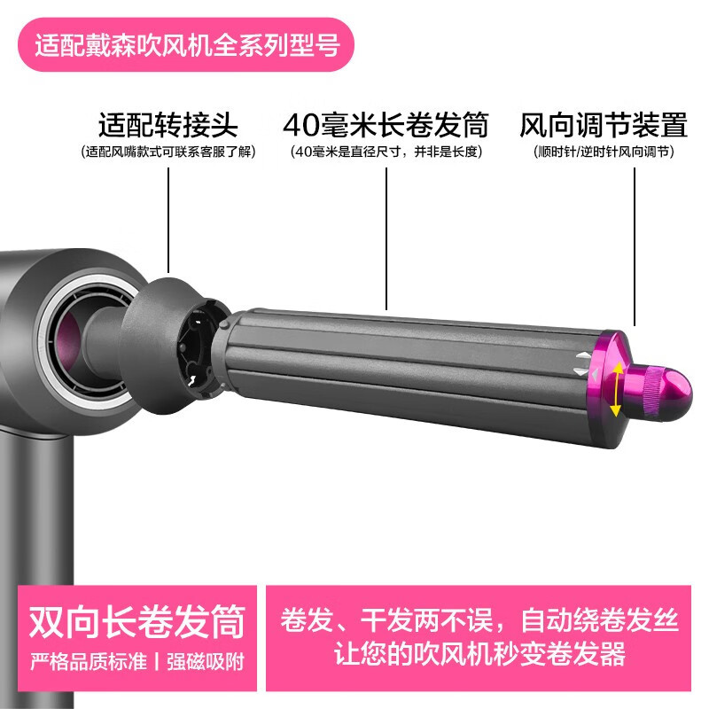 适用戴森dyson电吹风机卷发棒直发风嘴HD16/15/08风筒造型配件