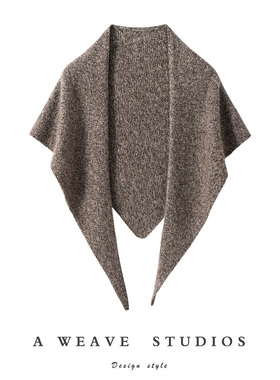 达人shen器康宝莱丝羊绒三角巾针织披肩混彩真丝羊绒三角围巾保暖