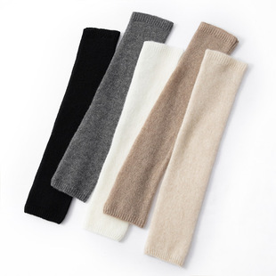 护腕防寒100%山羊绒手臂套袖套长款半指保暖护袖针织假袖子长护肘