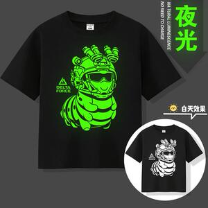 儿童三角洲上衣T恤威虫童装周边衣服中小图案男威龙短袖夜光行动