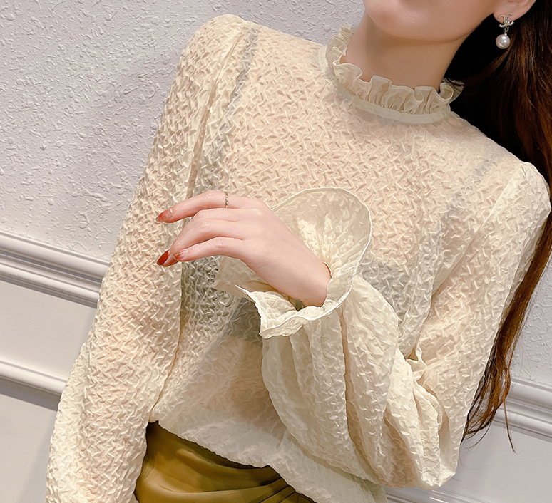 打底衫春秋微透雪纺丹丹纸样长袖