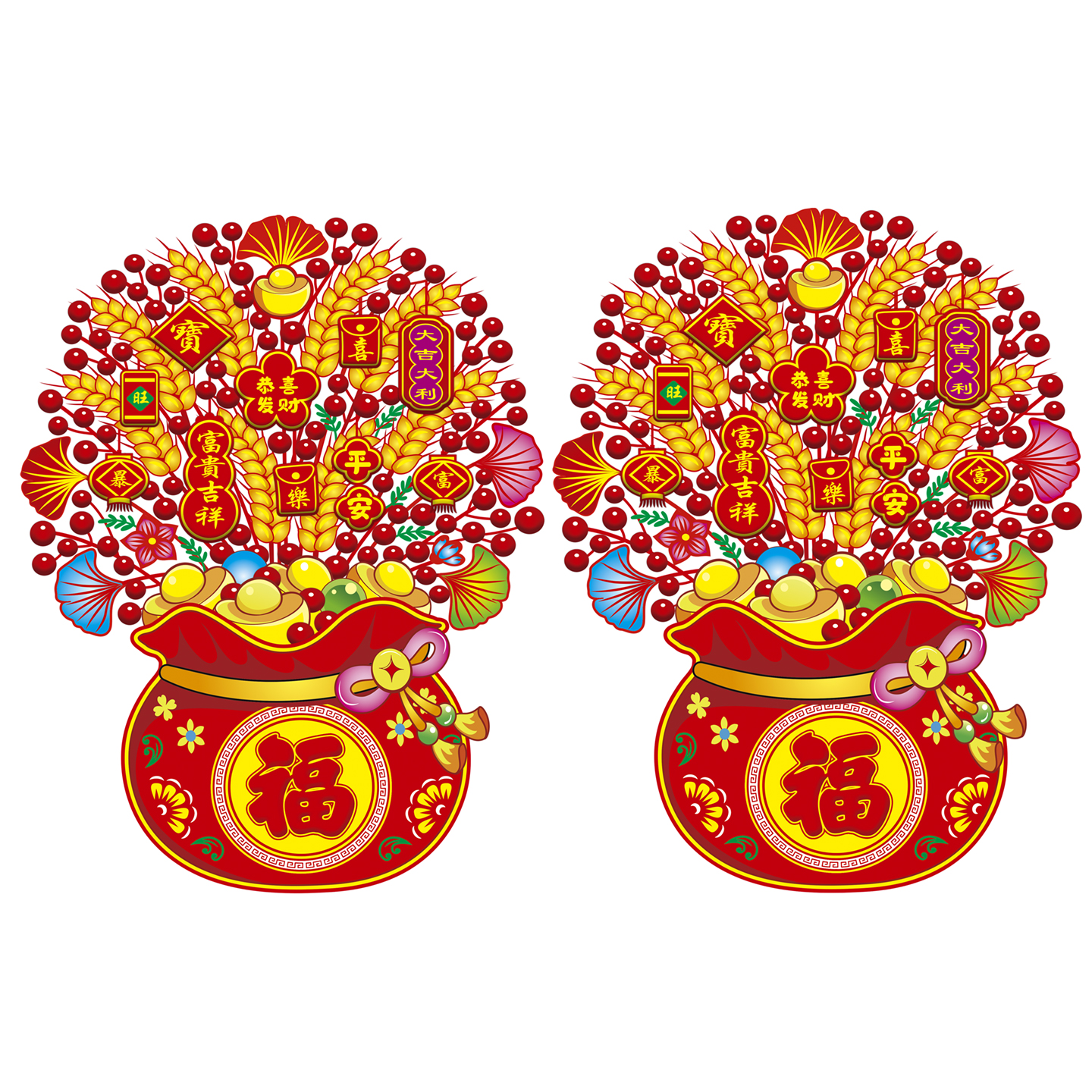 品诚华夏加厚植绒剪纸窗花贴纸