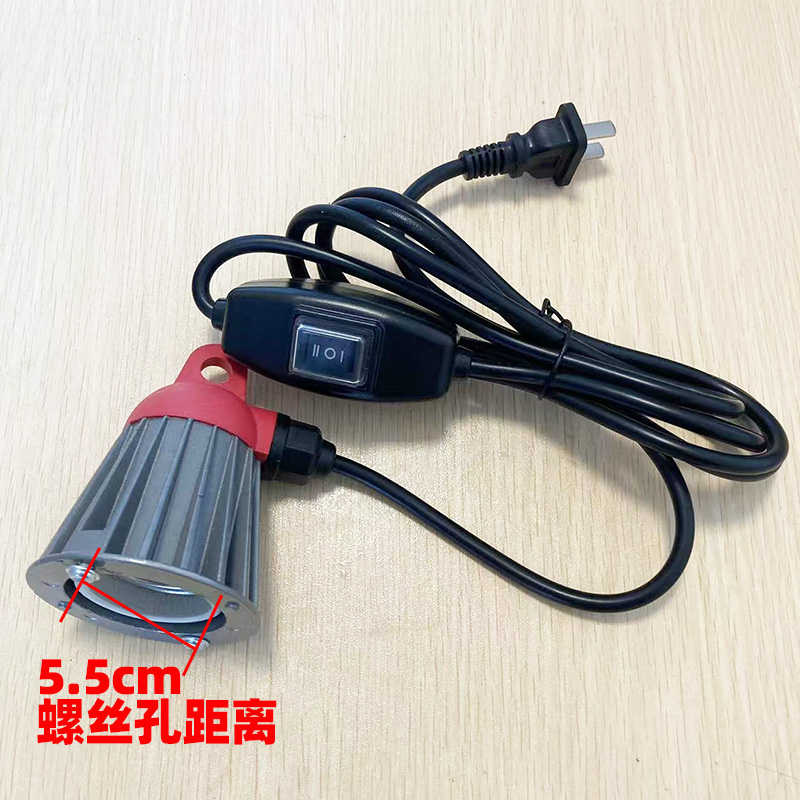 带线调温开关灯座E27耐高温陶瓷螺口灯头小三通猪用保温灯口底座