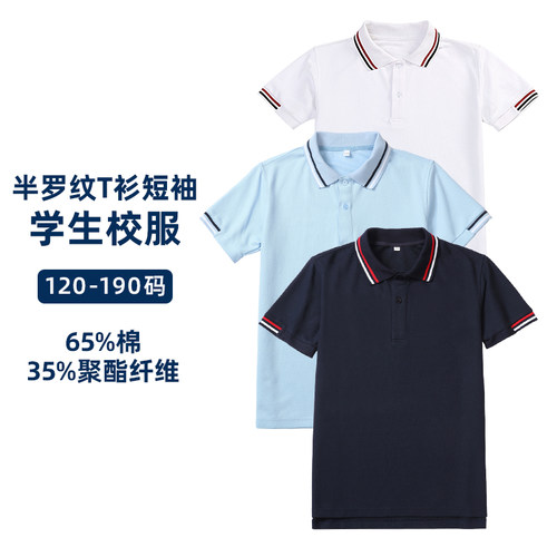 亚伯达中小学生校服白色T恤衫
