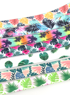 ins花纹印花织带缎带绸带彩带蝴蝶结DIY卡通印刷弹力包边带C13998