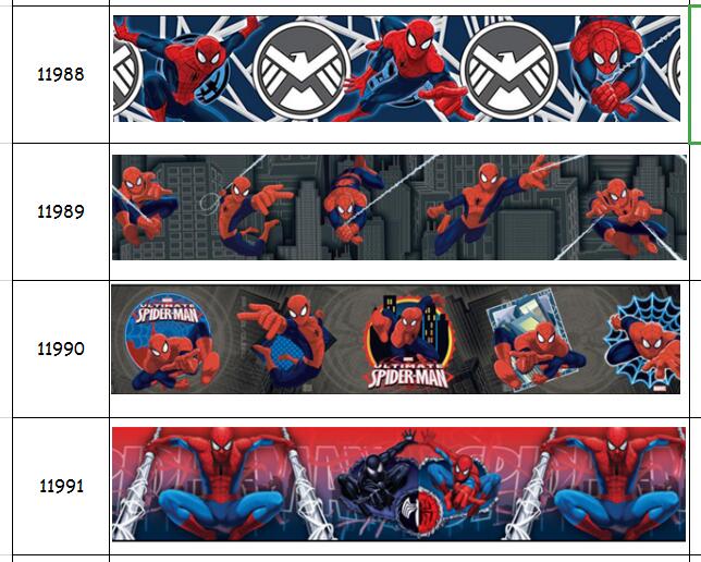 蜘蛛侠 印花织带 缎带 绸带 彩带 蝴蝶结DIY卡通印刷罗纹带S11988