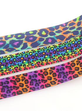 豹纹 印花织带 缎带 绸带 彩带 蝴蝶结DIY卡通印刷罗纹带S14725