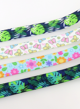 花纹印花织带缎带绸带 彩带 蝴蝶结DIY卡通印刷弹力包边带C13537