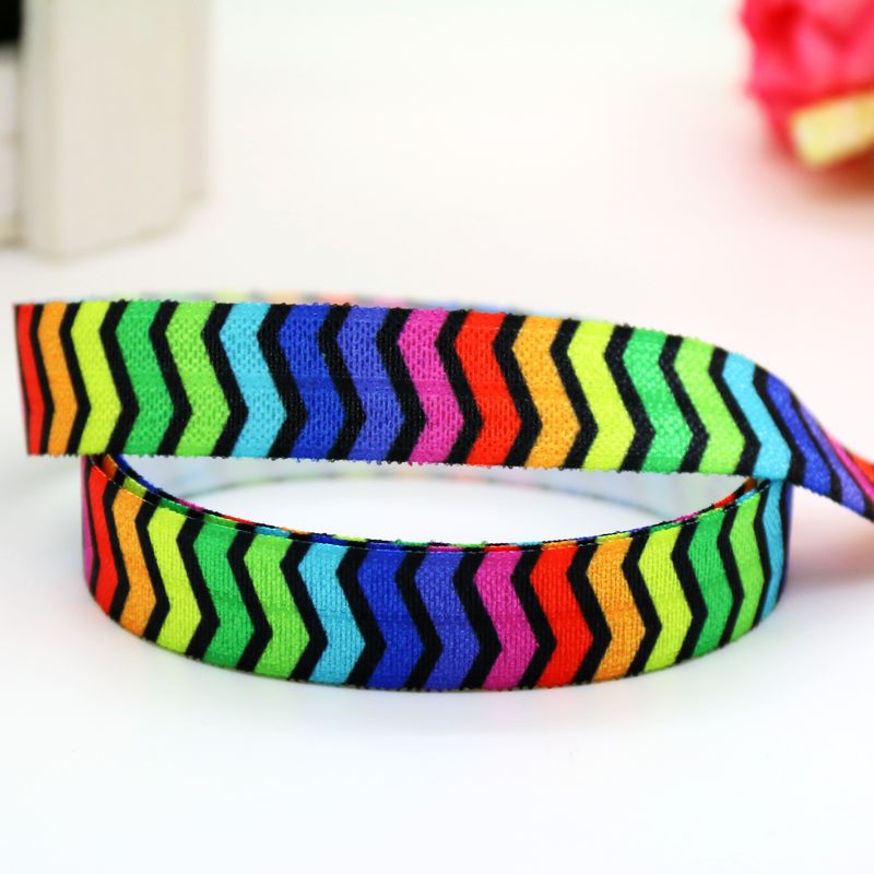 唯美丝带条纹 发饰发带蝴蝶结DIY卡通印刷FOE弹力包边带