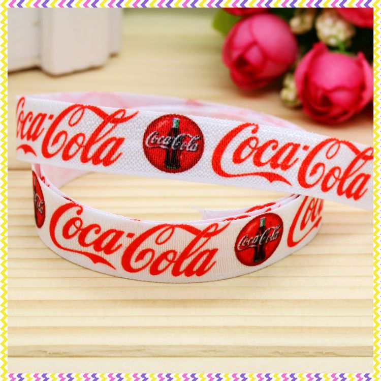可乐 发饰发带蝴蝶结DIY卡通印刷FOE弹力包边带6764
