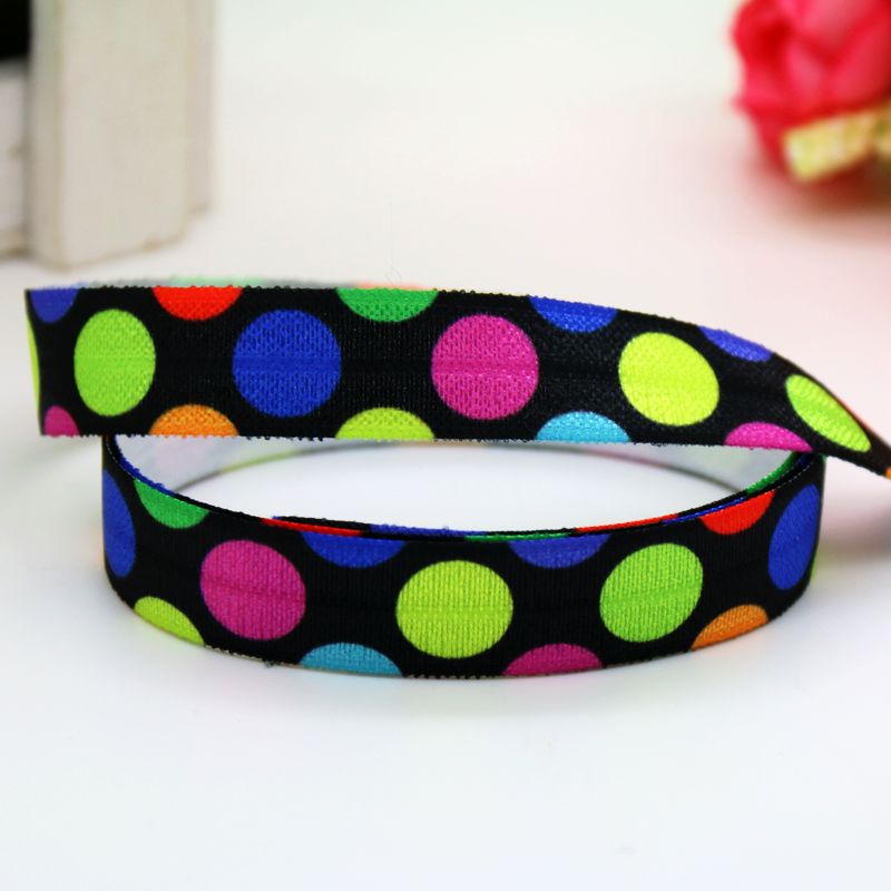 唯美丝带 圆点 发饰发带蝴蝶结DIY卡通印刷FOE弹力包边带