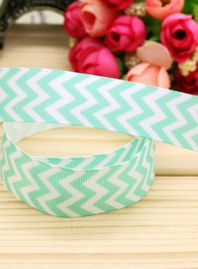 蓝色条纹 印花织带缎带绸带彩带蝴蝶结DIY卡通印刷罗纹带6988