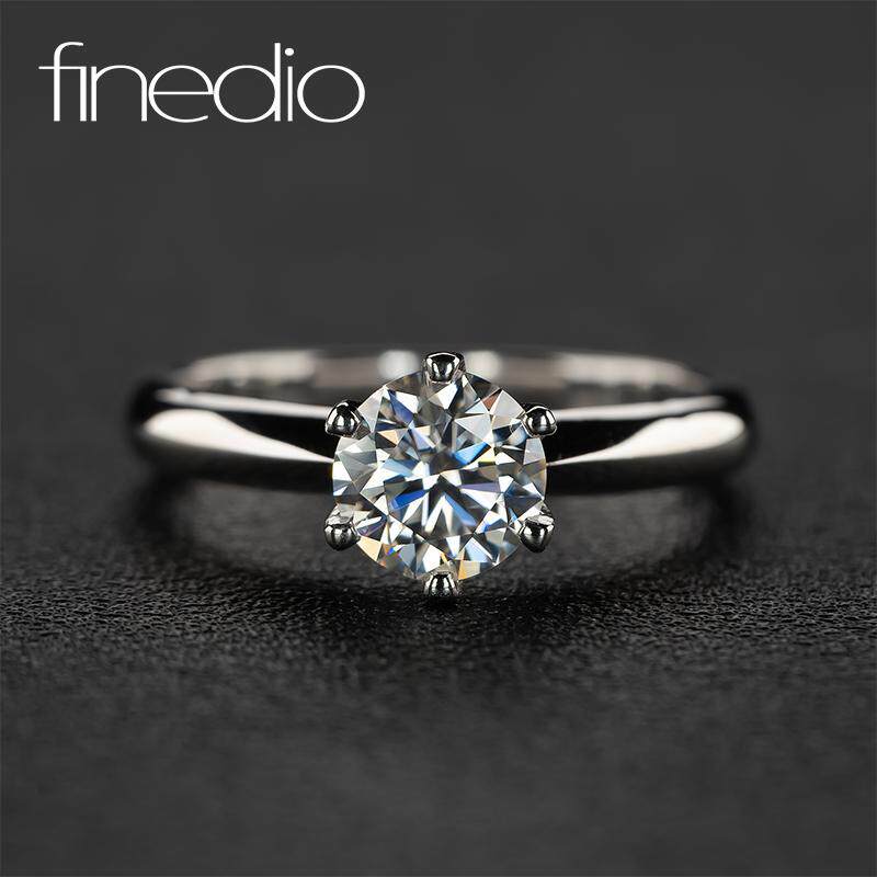 正品D色s925银戒指女莫桑钻六爪简约结婚钻戒ins风生日送女友求婚