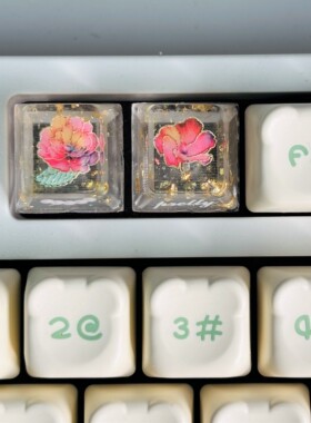 国色芳华 | 碎金牡丹键帽古风键帽十字轴机械键盘透光键帽礼物