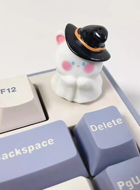 礼帽小熊 | 手工卡通键盘旋钮 通用6mm 个性改装 键盘客制化礼物