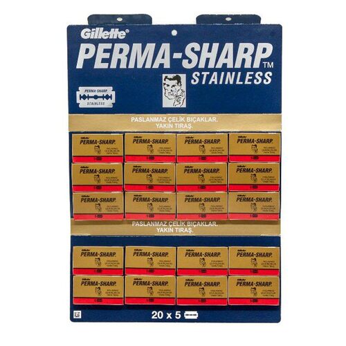 Gillette吉列双面剃须刀片俄罗斯进口马杀鸡双刃刀片黄脸