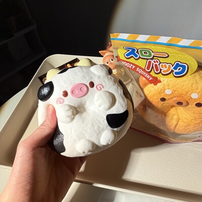 木吉慢回弹奶牛贝果超软捏捏乐解压发泄squishy可爱玩具礼物小狗