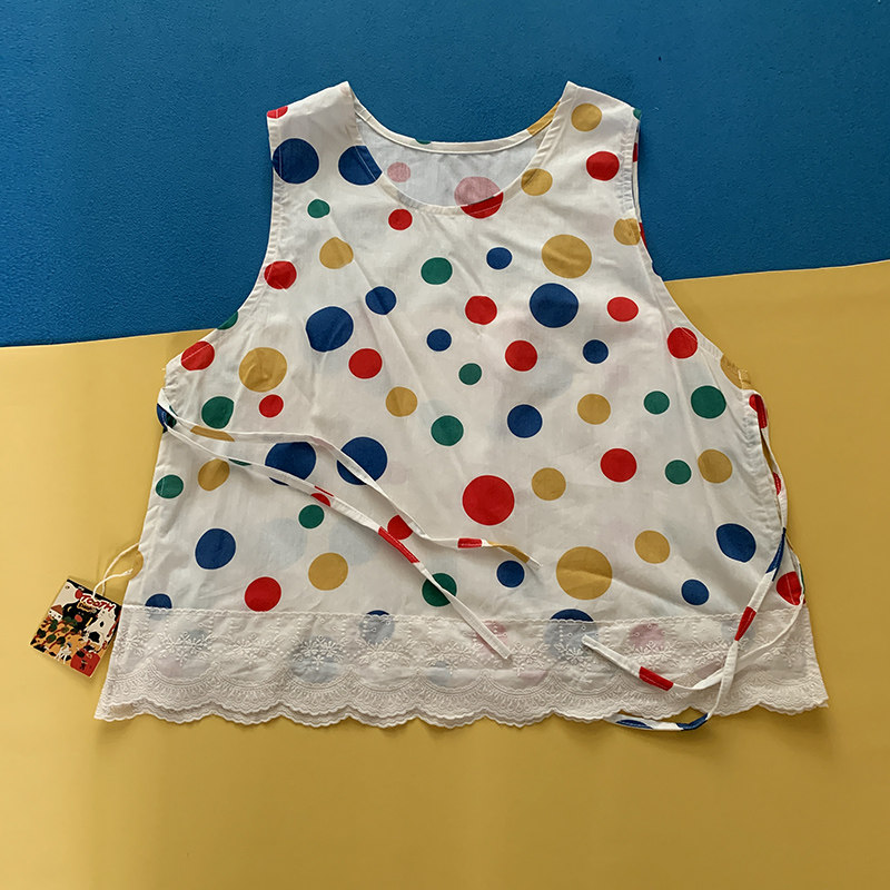 夏款叠穿~薄款彩色波点罩衫坎肩马甲背心女自制福利