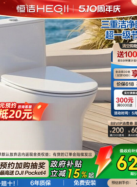 [政府补贴]恒洁马桶家用虹吸式小户型抽水陶瓷国货佛山坐便器512