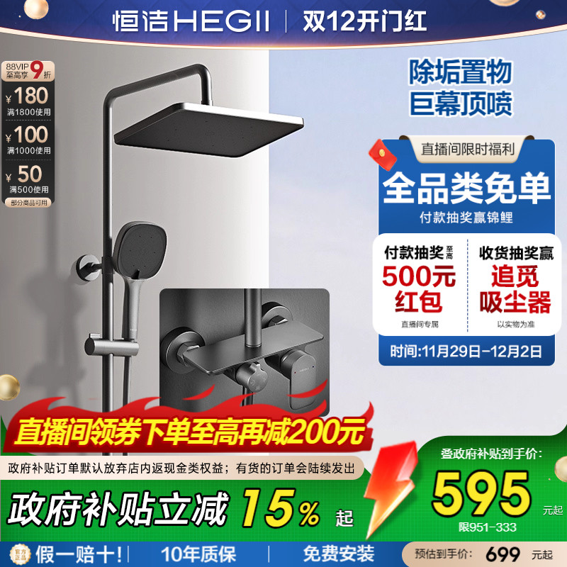 恒洁除垢自洁置物花洒