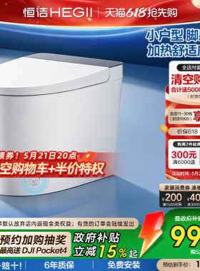 【政府补贴】恒洁轻智能马桶恒温加热脚感冲坐便器小户型家用521