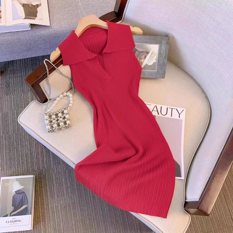 气质露肩无袖修身包臀裙女潮