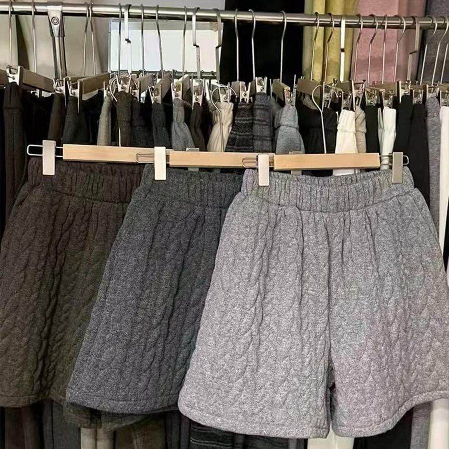 2026春秋小众韩系麻花纹松紧高腰五分短裤加厚显瘦靴裤潮阔腿裤女,女装/女士精品,短裤,淘宝优惠券,粉丝福利购,淘宝优惠卷