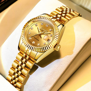 正品 送女友礼物 牌女士手表机械表全自动瑞士18k金色防水夜光女款