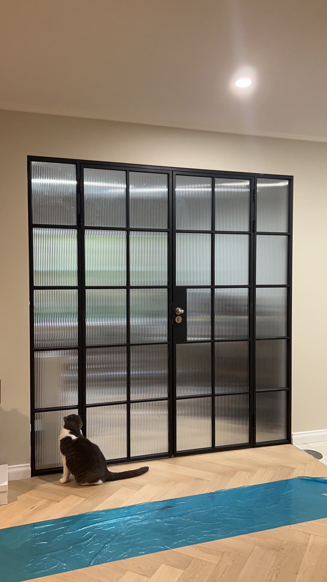 客厅阳台中古复古老钢窗双开门隔断屏风铁艺玻璃门平开门推拉门