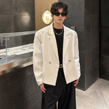 JK11新款休闲潮流韩版西服垫肩小众款式娱乐西装男P98白，男装西服，星座404A