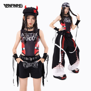 顽皮尼莫爵士舞女童服装JAZZ儿童街舞夏装时髦炸街少儿连体演出服