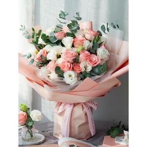 11朵粉玫瑰花束鲜花速递泰安泰山岱岳肥城新泰同城送花店生日礼物