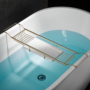 浴缸置物架伸缩多功能卫生间泡澡浴室支撑架子沐浴上手机金色支架