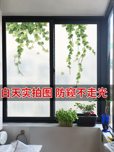 静电玻璃贴膜透光不透人厕所贴纸