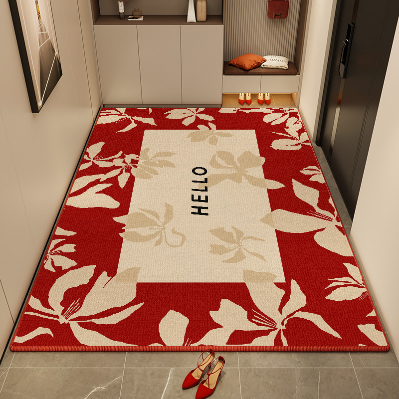 新中式玄关喜庆红门垫入户门脚垫