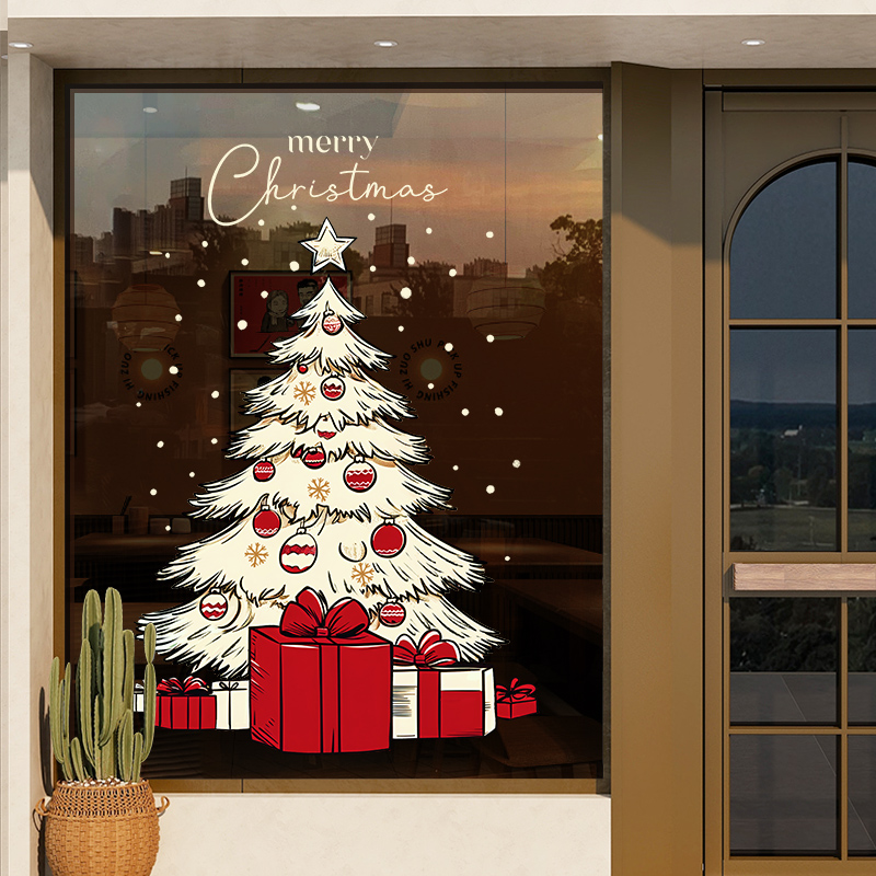 圣诞窗花贴装饰品场景氛围布置