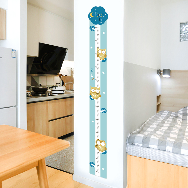 量身高卡通墙贴儿童房装饰男孩卧室成长树身高贴纸自粘测量尺贴画图片
